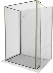 Mexen Kioto zuhanyfal Walk-in 140 x 110 x 30 cm, fekete keret, arany - 800-140-110-221-50-70-030 (800-140-110-221-50-70-030)