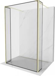 Mexen Kioto szabadon álló zuhanyfal 100 x 30 x 30 cm, fekete keret, arany kefélt - 800-100-030-222-55-70-030 (800-100-030-222-55-70-030)