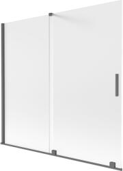 Mexen Velar kádparaván 2 szárnyas toló 170 x 150 cm, zúzmarás, gun gray kefélt - 896-170-000-31-66 (896-170-000-31-66)