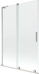 Mexen Velar L 2-szárnyas tolható kádparaván 120 x 150 cm, átlátszó, kefélt nikkel - 896-120-003-01-97 (896-120-003-01-97)