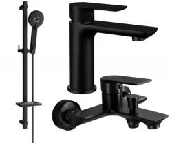 Mexen Alfa DQ40 fürdőkád szett, fekete - 745703DQ40-70 (745703DQ40-70)