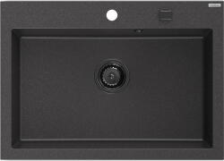 Mexen Elix 1-kamrás gránit mosogató 700 x 500 mm, fekete pöttyös, fekete szifon - 6526701005-76-B (6526701005-76-B)