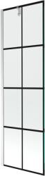 Mexen Next 1 szárnyú fürdőszobai paraván 60 x 150 cm, fekete rács, króm - 895-060-000-00-77-01 (895-060-000-00-77-01)