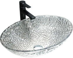 Mexen Goa üveg pult feletti mosdókagyló 50 x 36 cm, átlátszó - 24085000 (24085000)