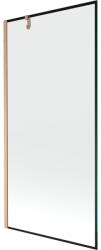 Mexen Next 1-szárnyú fürdőszobai paraván 90 x 150 cm, fekete keret, csiszolt réz - 895-090-000-00-70-65 (895-090-000-00-70-65)
