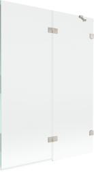 Mexen Lunar 2-szárnyú jobb oldali fürdőkád paraván 130 x 150 cm, átlátszó, kefélt nikkel - 897-130-100-97-00-P (897-130-100-97-00-P)