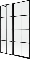 Mexen Mist 2-szárnyú bal oldali kádparaván 120 x 150 cm, fekete rácsos, fekete - 8A9-120-011-70-77-L (8A9-120-011-70-77-L)