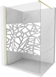 Mexen Kioto zuhanyfal Walk-in 80 x 200 cm, fehér minta 8 mm, arany kefélt - 800-080-101-55-85 (800-080-101-55-85)