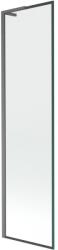 Mexen Next L kádparaván 1-szárnyú 50 x 150 cm, fekete keret, gun gray csiszolt - 895-050-000-03-70-66 (895-050-000-03-70-66)