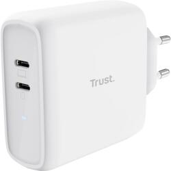 Trust MAXO 65W 2P USB-C CHARGER fehér töltőfej (25381) (25381)