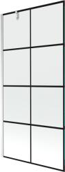 Mexen Next 1-szárnyú fürdőszobai paraván 90 x 150 cm, fekete rács, króm - 895-090-000-00-77-01 (895-090-000-00-77-01)