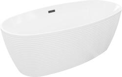 Mexen Lira szabadon álló kád 170 x 80 cm, fehér, fekete túlfolyó - 52831708000-70 (52831708000-70)