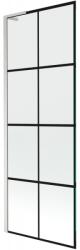 Mexen Next L fürdőkád paraván 1-szárnyú 70 x 150 cm, fekete rács, kefélt nikkel - 895-070-000-03-77-97 (895-070-000-03-77-97)