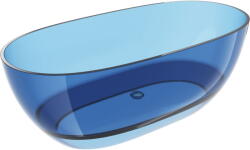 Mexen Pure kék farmer szabadon álló átlátszó kád 170 x 80 cm, króm dugó - 58071708007 (58071708007)