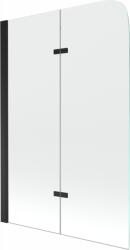 Mexen Felix 2-szárnyú kádparaván 100 x 140 cm, átlátszó, fekete - 890-100-002-70-00 (890-100-002-70-00)