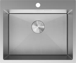 Mexen Solix acél mosogatótálca, egymedencés, 600 x 500 mm, inox HC - 6408601000-01HC (6408601000-01HC)