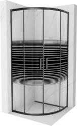 Mexen Rio félköríves zuhanykabin 70 x 70 cm, fekete csíkok, fekete - 863-070-070-70-20 (863-070-070-70-20)