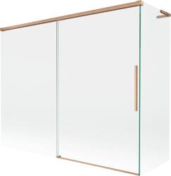 Mexen Rox L 2-szárnyú tolható fürdőkád paraván 190 + 80 x 150 cm, átlátszó, kefeolt réz - 8C9L-190-080-65-00 (8C9L-190-080-65-00)