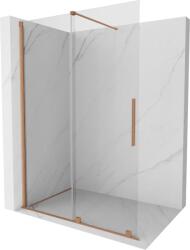 Mexen Velar toló zuhanyfal Walk-in 160 x 200 cm, áttetsző 8 mm, kefélt réz - 871-160-000-03-65 (871-160-000-03-65)