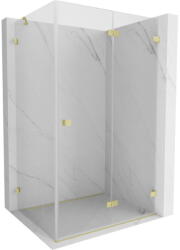 Mexen Lunar-F összecsukható zuhanykabin jobb oldali 90 x 80 cm, áttetsző, arany kefélt - 836-090-080-55-00-P (836-090-080-55-00-P)