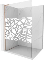 Mexen Kioto L Walk-in 80 x 200 cm zuhanyfal, fehér minta, csiszolt réz - 800-080-103-65-85 (800-080-103-65-85)