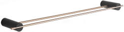 Mexen Aron dupla törölközőtartó, fekete/rózsaarany - 7088125-67 (7088125-67)