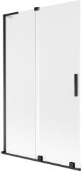 Mexen Velar L kádparaván 2-szárnyas toló 110 x 150 cm, szatén, fekete - 896-110-003-31-70 (896-110-003-31-70)
