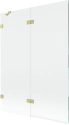 Mexen Lunar kétszárnyú bal oldali fürdőszobai paraván 130 x 150 cm, átlátszó, arany szálcsiszolt - 897-130-100-55-00-L (897-130-100-55-00-L)