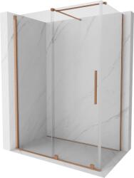 Mexen Velar tolóajtós zuhanykabin 150 x 85 cm, átlátszó, kefe hatású réz - 871-150-085-01-65 (871-150-085-01-65)