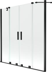 Mexen Velar Duo fürdőkád paraván, 2-szárnyú tolóajtós, 140 x 150 cm, átlátszó, fekete - 896-140-000-02-70 (896-140-000-02-70)