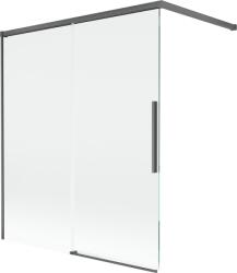 Mexen Rox 2-szárnyas toló zuhanyfal 140 x 150 cm, átlátszó, gun gray brushed - 8C9-140-003-66-00 (8C9-140-003-66-00)
