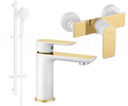 Mexen Alfa DQ40 zuhanykészlet, fehér/arany - 745704DQ40-25 (745704DQ40-25)