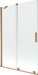 Mexen Velar 2-szárnyas toló kádparaván 120 x 150 cm, átlátszó, kefélt réz - 896-120-000-01-65 (896-120-000-01-65)