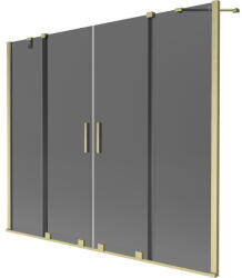Mexen Velar Duo kétszárnyú fürdőkád paraván 190 x 150 cm, grafit, arany kefélt - 896-190-000-42-55 (896-190-000-42-55)