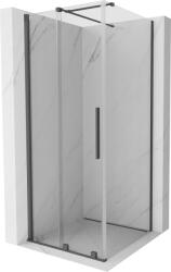 Mexen Velar tolóajtós zuhanykabin 120 x 120 cm, átlátszó, gun gray kefélt - 871-120-120-01-66 (871-120-120-01-66)