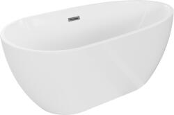 Mexen Eos szabadon álló kád 170 x 75 cm, fehér, gun gray csiszolt túlfolyó - 52471707500-66 (52471707500-66)