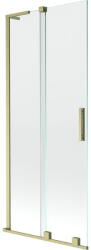 Mexen Velar L fürdőkád paraván, 2-szárnyú tolóajtós, 80 x 150 cm, áttetsző, arany szálcsiszolt - 896-080-003-01-55 (896-080-003-01-55)