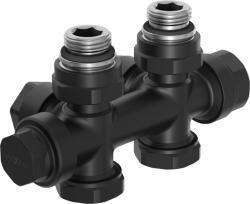 Mexen Uni-Term radiátorszelep sarok-/egyenes, Duplex, DN50, fekete - W908-000-70 (W908-000-70)