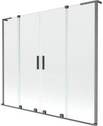 Mexen Velar L Duo kádparaván 2 szárnyú toló 200 x 150 cm, átlátszó, gun gray kefélt - 896-200-003-02-66 (896-200-003-02-66)