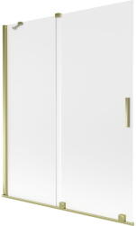 Mexen Velar fürdőszobai kétrészes tolható paraván 140 x 150 cm, matt, arany - 896-140-000-31-50 (896-140-000-31-50)