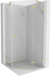 Mexen Lunar ötszögletű jobbos zuhanykabin 90 x 90 cm, átlátszó, arany kefe - 831-090P-090L-55-00-P (831-090P-090L-55-00-P)