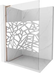 Mexen Kioto L Walk-in zuhanyfal 70 x 200 cm, fehér minta, rózsaarany - 800-070-103-60-85 (800-070-103-60-85)