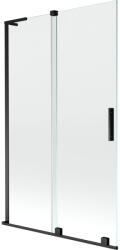 Mexen Velar L kétszárnyú, 2 szárnyas tolóajtós fürdőkád paraván, 110 x 150 cm, átlátszó, fekete - 896-110-003-01-70 (896-110-003-01-70)