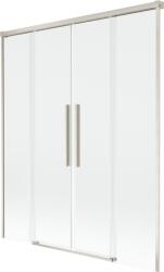 Mexen Rox kétszárnyú, toló zuhanyfal, 140 x 150 cm, áttetsző, kefélt nikkel - 8C9-140-002-97-00 (8C9-140-002-97-00)