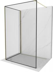 Mexen Kioto zuhanyfal Walk-in 130 x 100 cm, fekete keret, arany - 800-130-212-50-70-100 (800-130-212-50-70-100)