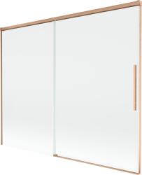 Mexen Rox 2 szárnyas eltolható fürdőszobai paraván 190 x 150 cm, átlátszó, kefe réz - 8C9-190-001-65-00 (8C9-190-001-65-00)
