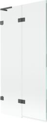 Mexen Lunar L kádparaván 2 szárnyas bal oldali 90 x 150 cm, átlátszó, gun gray kefe - 897L-090-100-66-00-L (897L-090-100-66-00-L)