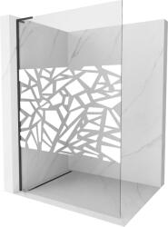 Mexen Kioto L zuhanyfal Walk-in 70 x 200 cm, fehér minta, fekete - 800-070-103-70-85 (800-070-103-70-85)