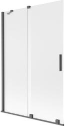 Mexen Velar 2-szárnyú tolózuhany panel 120 x 150 cm, zúzmarás, gun grey kefélt - 896-120-000-31-66 (896-120-000-31-66)