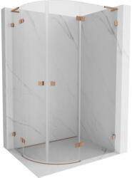 Mexen Lunar L íves zuhanykabin, jobbra nyitható 90 x 70 cm, átlátszó, matt réz - 833L-090P-070L-65-00 (833L-090P-070L-65-00)